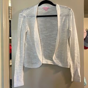 Lilly Pulitzer open front crop cardigan. Size small. Like new.